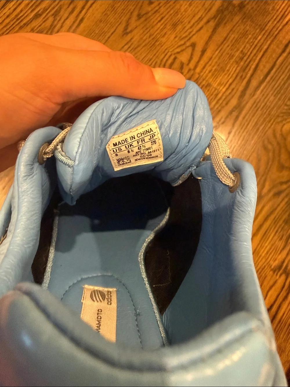 Y-3 Sky Blue and Metallic Silver Lace-Up Sneakers